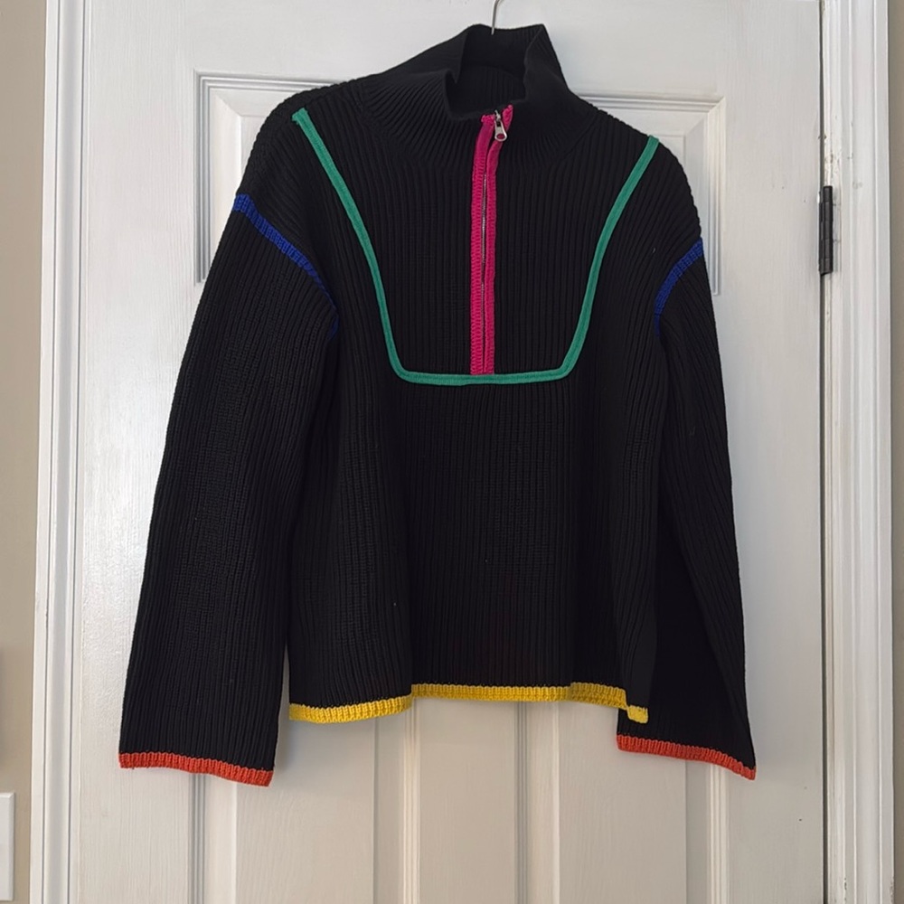 English Factory Color Block Half Zip - Small